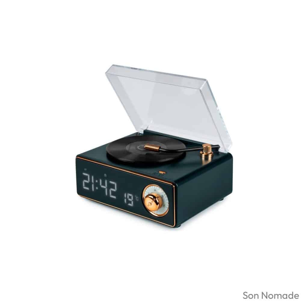 Enceinte de chevet bluetooth Big Ben Tourne-Disque Vert foncé