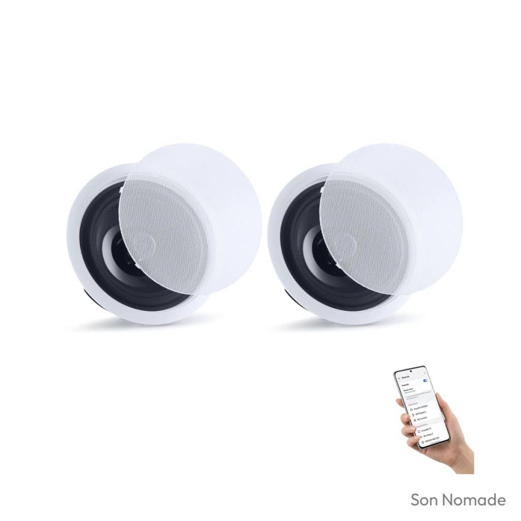 Haut-parleur plafond bluetooth VEVOR 8 pouces 50 W encastrable