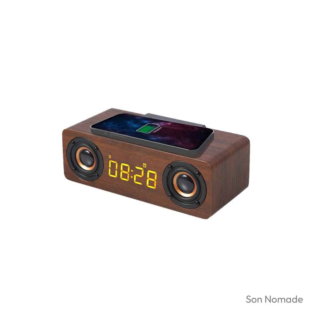 Radio réveil bluetooth APM 425024 bois chargement induction